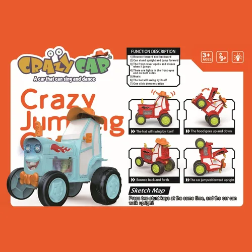 Miniatura 4 de GoolRC Coche de salto loco para niños, auto de acrobacias RC con luces musicales, auto recargable a control remoto, juguete mecedora controlado por