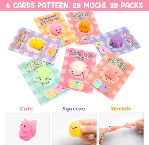 Miniatura 2 de SURCVIO Paquete de 28 tarjetas de regalo para el día de San Valentín para niños con juguete blando de animales, recuerdo de fiesta de San Valentín