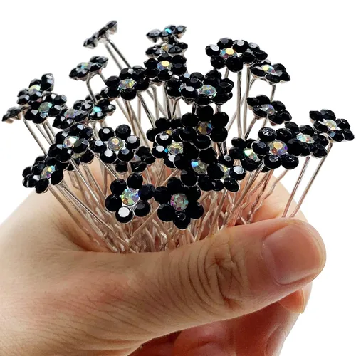 Miniatura 5 de 40 horquillas para el pelo con diamantes de imitación, 40 piezas en forma de U para fiestas, bodas, accesorios para el cabello para mujeres y niñas