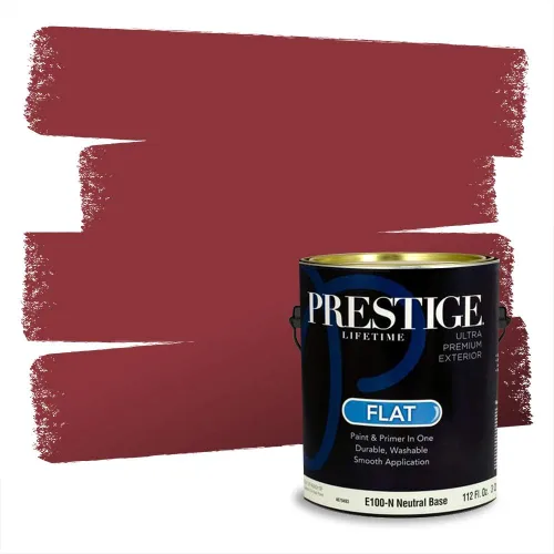 Miniatura 500 de Prestige Paints Pintura exterior e imprimación en uno, 1 galón, plano, coincidencia comparable de Valspar* Amber Rose*