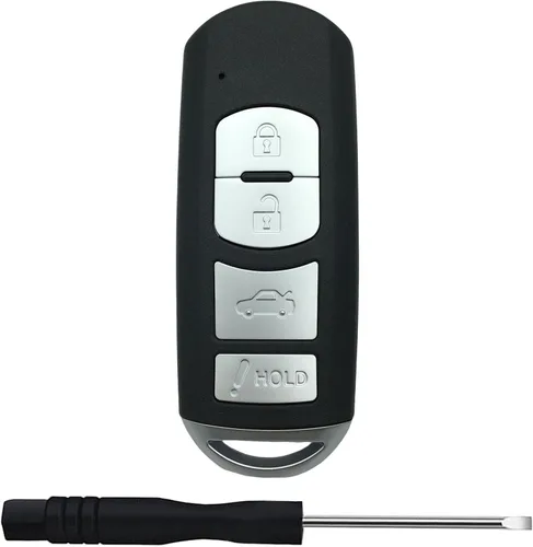 Miniatura 8 de Funda de llavero de entrada sin llave de repuesto para Mazda 3 CX-3 CX-5 WAZSKE13D01 662F-SKE13D01 Llavero de llave del coche negro (3 botones)