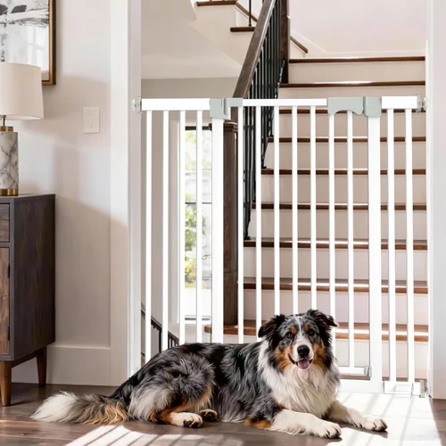 Miniatura 10 de Puerta de bebé extra alta de 41 pulgadas para perros grandes y mascotas en interiores, sin saltar, 30-40.9 pulgadas de ancho, puerta resistente