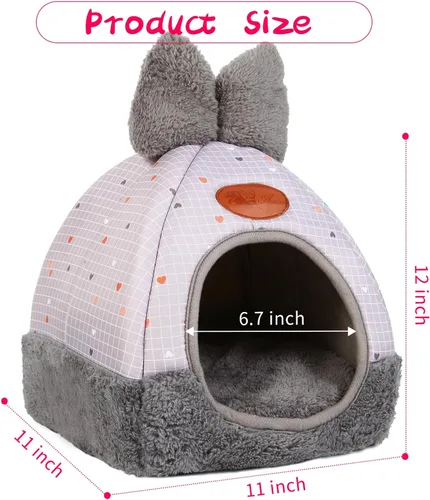 Miniatura 2 de Cama de conejo, escondites de casa, hurones, ratas, erizos, jaula de chinchilla, accesorio para conejo, cobaya, hámster, cama de conejo acogedora