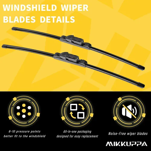 Miniatura 4 de MIKKUPPA 24"+19" Juego de limpiaparabrisas - Reemplazo para 2011-2023 VW Jetta, 2012-2018 VW Passat, 2013-2017 VW CC - Limpiaparabrisas frontales