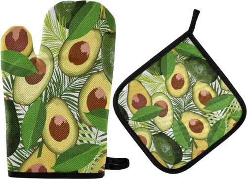 Miniatura 53 de ZZXXB Spring Bird - Guantes de cocina dobles con diseño floral de mariposa, resistentes al calor, antideslizantes, extra largos de 7 x 35 pulgadas