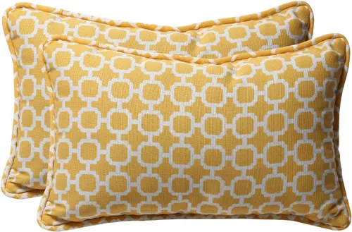 Miniatura 17 de Pillow Perfect Trellis - Almohadas para interiores y exteriores, 2 unidades, lumbares, 11.5 x 18.5 pulgadas, color negro