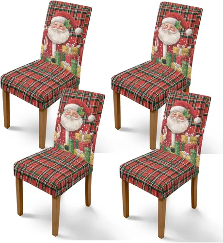 Miniatura 41 de Rnyleeg Fundas de silla de Navidad para sala de estar, diseño de muñeco de nieve azul, estampado de pájaros, fundas para sillas de comedor, 1
