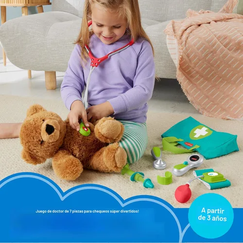 Miniatura 2 de Fisher-Price Juego de simulación médica para preescolares de 7 piezas, bolsa de médico, juguetes de disfraz para niños a partir de 3 años