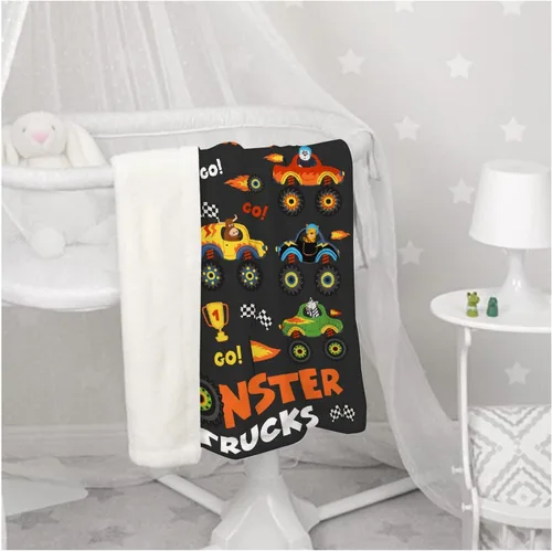 Miniatura 8 de Manta de bebé con texto en inglés «Just A Boy Who Loves Trucks» para niños y niñas, manta súper suave para envolver al recién nacido, acogedora