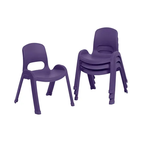 Miniatura 17 de ECR4Kids Silla apilable SitRight de plástico, 11 pulgadas, muebles de aula, negro, paquete de 4