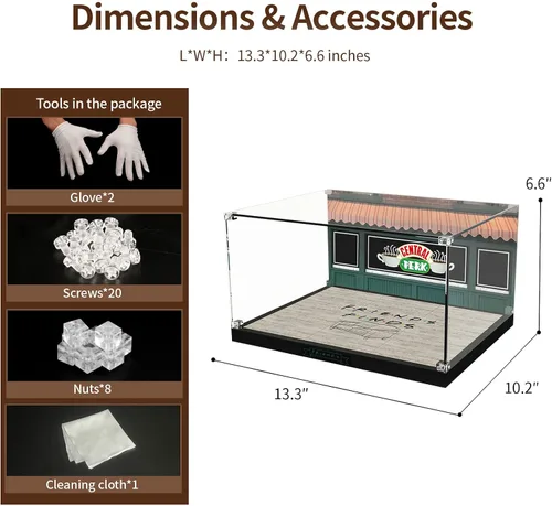 Miniatura 7 de Vitrina acrílica para Lego Ideas 21319 Central Perk, caja decorativa personalizada para el modelo de bloque de amigos, placa de acrílico