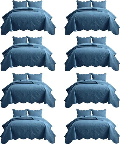 Miniatura 66 de IR Imperial Rooms Velvet Twin Quilt Bedspread Comforter Bedding Set 2 Pcs Diamond Pattern - (68"x86") Bedspread Coverlet + 1 Pillow Shams