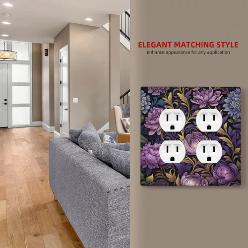 Miniatura 34 de Decorative Outlet Covers Blue Background White Cat Daisy Floral 2-Gang 1-Gang Wall Plate Single Toggle/Rocker Farmhouse Style Light Switch Covers