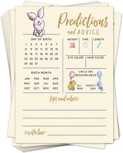 Miniatura 8 de Predicciones de bebé y tarjetas de consejos para nuevos padres, juegos clásicos de baby shower para niños, deseos para mamá y papá, 20 tarjetas