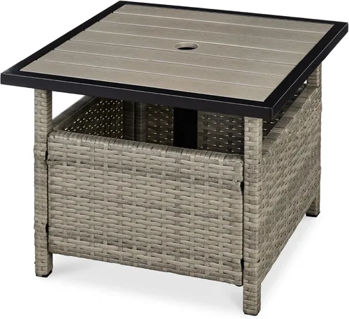 Miniatura 11 de Best Choice Products soporte para sombrilla de patio, muebles de exterior, jardín, alberca Marrón