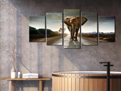 Miniatura 7 de Wieco Art Impresiones en lienzo de elefante para pared, imágenes de animales a fotos, decoración para sala de estar, dormitorio, decoración