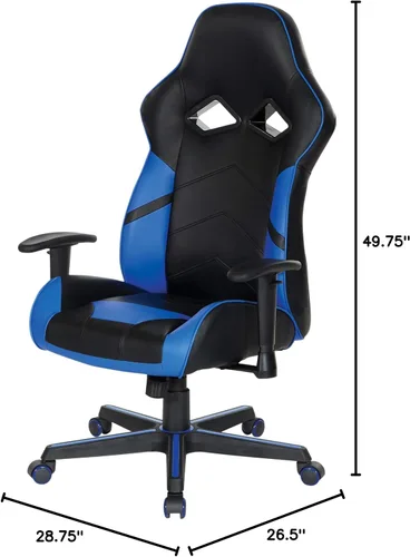 Miniatura 17 de OSP Home Furnishings Vapor - Silla ergonómica ajustable de piel sintética con respaldo alto y asiento de resorte helicoidal y flujo de aire