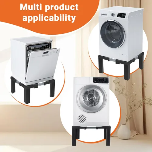 Miniatura 6 de Nefish Pedestal de acero para lavandería de altura de 12 pulgadas, resistente, 1200 libras, soporte para lavadora, base ajustable para refrigerador