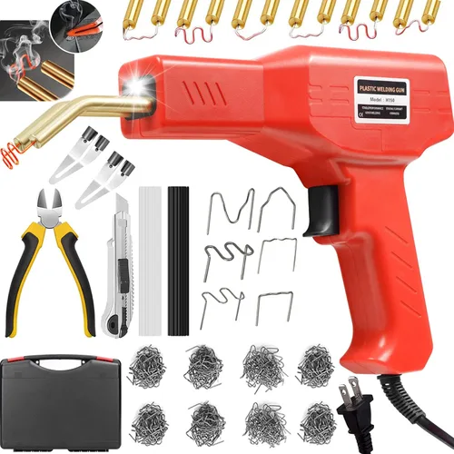 Kit de soldador de plástico mejorado de 150W, máquina de grapado con 1000 piezas para reparación de parachoques de coche, soldador de plástico 2 en