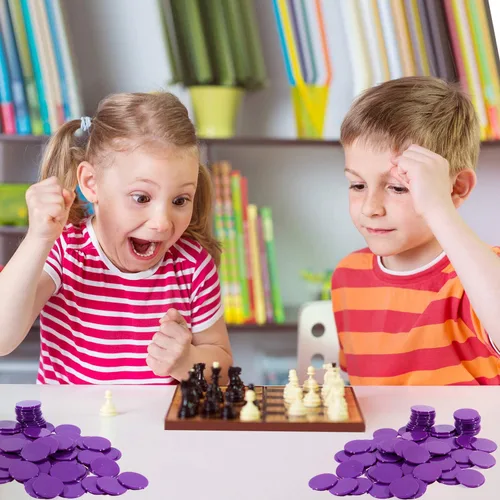 Miniatura 5 de Coopay 300 discos de plástico para contadores de aprendizaje, discos de conteo de fichas de bingo para práctica de matemáticas y fichas de póquer, 1