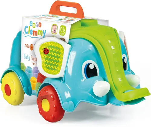 Miniatura 3 de Clementoni Elefantino 17697 - Carro de ladrillos de construcción Elefantino para niños de 10 meses, hecho en Italia, multicolor, talla única