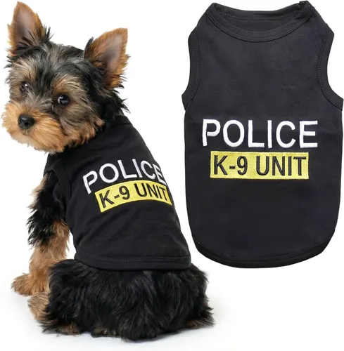 Miniatura 21 de Camiseta para Perro Parisian Pet - Camiseta Bordada FBI - 100% Algodón, Ropa Transpirable para Perros - Chaleco para Mascotas Sin Mangas - Camisas
