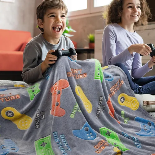 Miniatura 5 de Manta de juegos que brilla en la oscuridad, regalos para niños de 1 a 14 años, cumpleaños, Navidad, Pascua, regalo para niños, adolescentes, novios