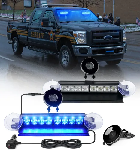 Miniatura 21 de Xprite Luces Estroboscópicas de Emergencia Ámbar para Tablero, Luz Intermitente Interior del Parabrisas con Ventosas para Camiones de Construcción