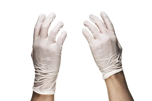 Miniatura 2 de Eco Craft Stix Guantes desechables de látex sin polvo, guantes de limpieza y guantes de servicio de alimentos. Tamaño grande, paquete de 100