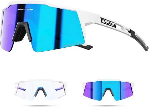 Miniatura 17 de KAPVOE Gafas de ciclismo fotocromáticas MTB Gafas de sol transparentes para bicicleta de montaña, gafas de transición, deportes de béisbol y correr