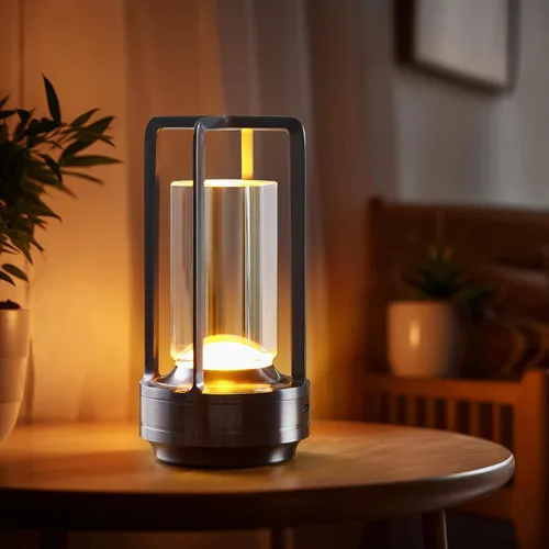 Miniatura 9 de Lámpara de Mesa Pequeña, Lámpara LED Recargable Inalámbrica Operada por Batería, Lámpara de Noche Ajustable de 3 Temperaturas de Color para Sala