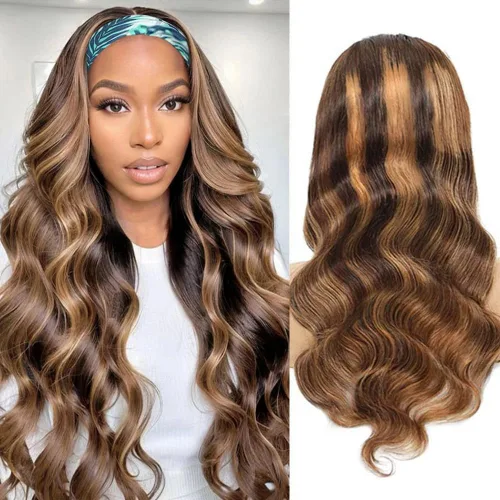 Miniatura 4 de Peluca rizada con diadema de cabello humano sin encaje frontal, pelucas rizadas para mujeres negras, cabello humano sin pegamento, 100% cabello