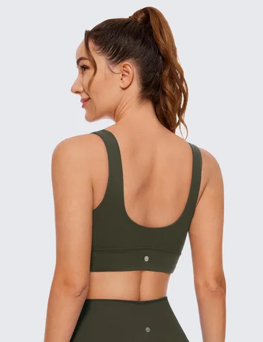 Miniatura 2 de CRZ YOGA Butterluxe - Brasier deportivo con espalda en U para mujer, cuello redondo, acolchado, de bajo impacto, para yoga, entrenamiento