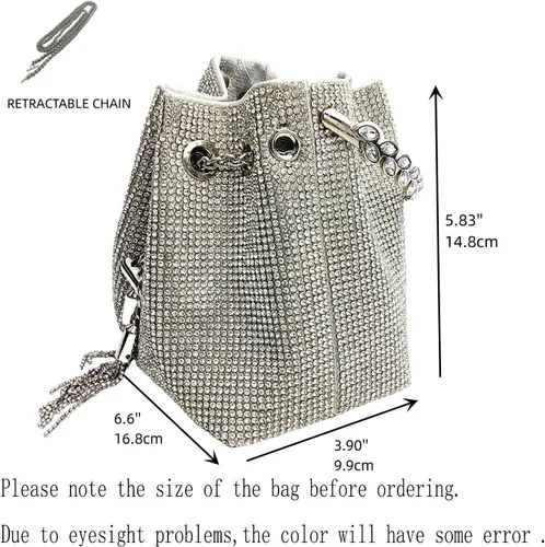 Miniatura 4 de Bolsas de diamantes de imitación para mujer, bolso de mano con lentejuelas brillantes, bolso de noche para boda, cóctel, graduación, fiesta, club