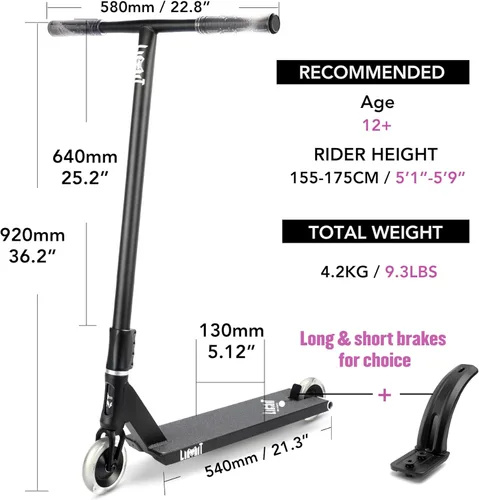 Miniatura 2 de Limit LMT70 Pro Street Scooter: especificaciones de nivel profesional, scooter de truco, SCS, 4 pernos para adultos, tamaño intermedio y avanzado