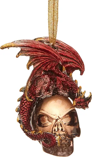 Miniatura 23 de Design Toscano - Juego de adornos de 3 dragones de Amesbury montados en piedras preciosas, color plateado, Navidad