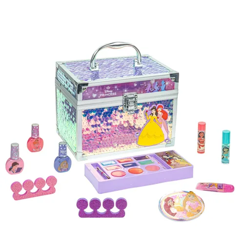 Miniatura 13 de Set de belleza de estuche de tren Barbie, kit de maquillaje para niñas, juego de maquillaje lavable real, maquillaje de juego, regalo de fiesta