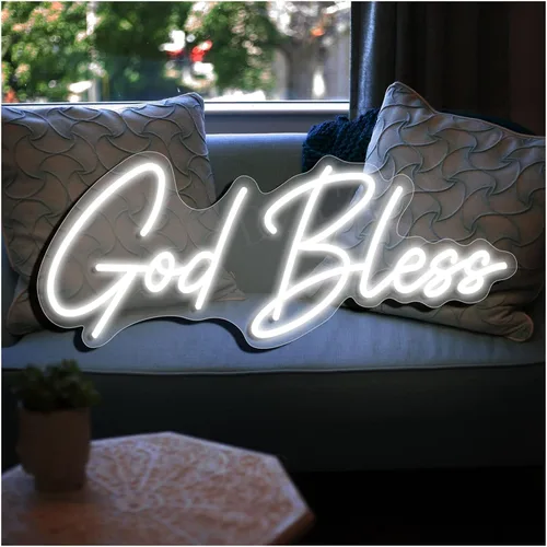 Miniatura 2 de Letreros de neón con texto en inglés «God Bless