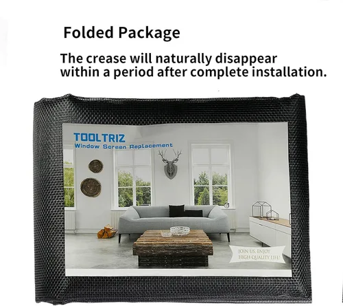 Miniatura 7 de Tooltriz Reemplazo de pantalla de ventana a prueba de mascotas, 48 x 100 pulgadas, malla de fibra de vidrio de carbón grueso mejorado para puertas