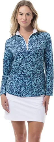 Miniatura 2 de SanSoleil SolCool UV 50 Camiseta de manga larga con cremallera y estampado para mujer