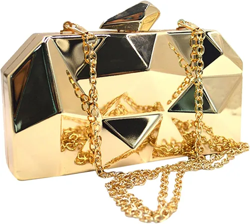Miniatura 3 de CLARA Bolso de embrague de noche de metal geométrico para mujer