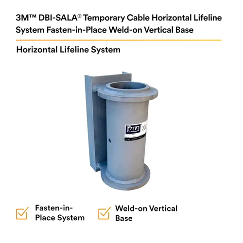 Miniatura 2 de 3M DBI-SALA 7400222 Componente horizontal, base vertical soldada para sistemas de postes fijados en el lugar, acero, imprimación soldable