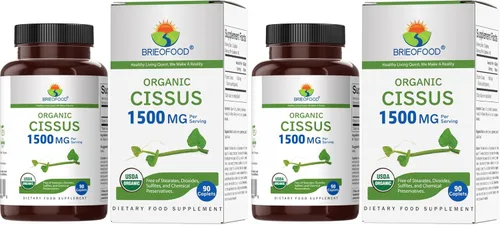 Miniatura 7 de Brieofood Organic Cissus Quadrangularis 1500mg, 45 porciones, vegetariano, sin gluten, 90 tabletas vegetarianas