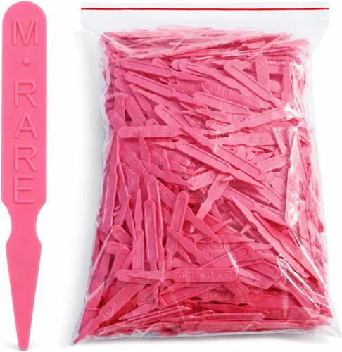 New Star Foodservice 24197 - Marcadores de plástico medianos raros, color rosa, 3.5 pulgadas, desechables (paquete de 1000)