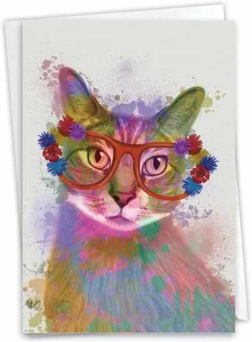 Miniatura 12 de The Best Card Company - Tarjeta de felicitación de cumpleaños de 1 gato con sobre - Papelería de gatito lindo, tarjeta de felicitación de cumpleaños