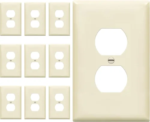 Miniatura 22 de ENERLITES Placa de pared de salida de receptáculo dúplex de tamaño mediano, placas de cubiertas de toma de corriente, tamaño medio de 1 banda, 4.88
