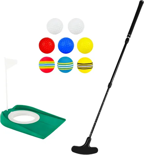 Miniatura 8 de Putter de golf ajustable para diestros o zurdos, de dos vías, con pelotas de golf y copa de bandera para adultos y niños, para entrenamiento