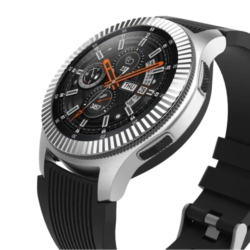 Miniatura 2 de AISPORTS Anillo de bisel compatible con Samsung Galaxy Watch 1.811 in bisel Loop cubierta adhesiva anti arañazos acero inoxidable bisel de metal
