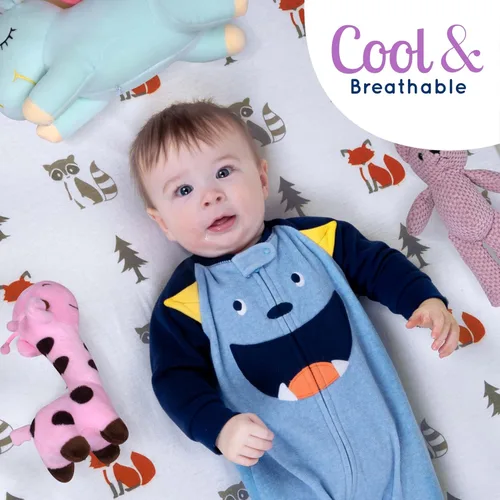 Miniatura 5 de GROW WILD - Juego de sábanas bajeras unisex para cuna (paquete de 3) – Sábanas de algodón de punto jersey para cuna para niños o niñas, juego