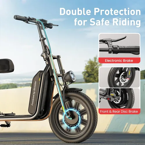 Miniatura 11 de iScooter F7 - Scooter eléctrico para adultos, motor potente de 1000W, velocidad máxima de 45 MPH y alcance de 28 millas, scooter de 16